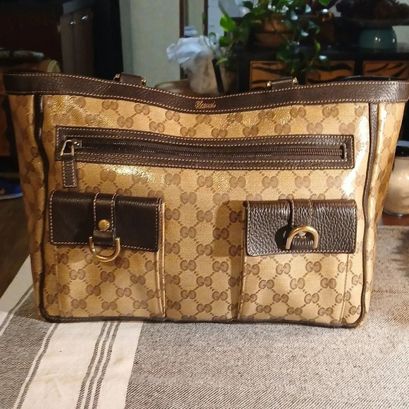 Gucci Brown Coated Tote Bag - Picture 1 of 16